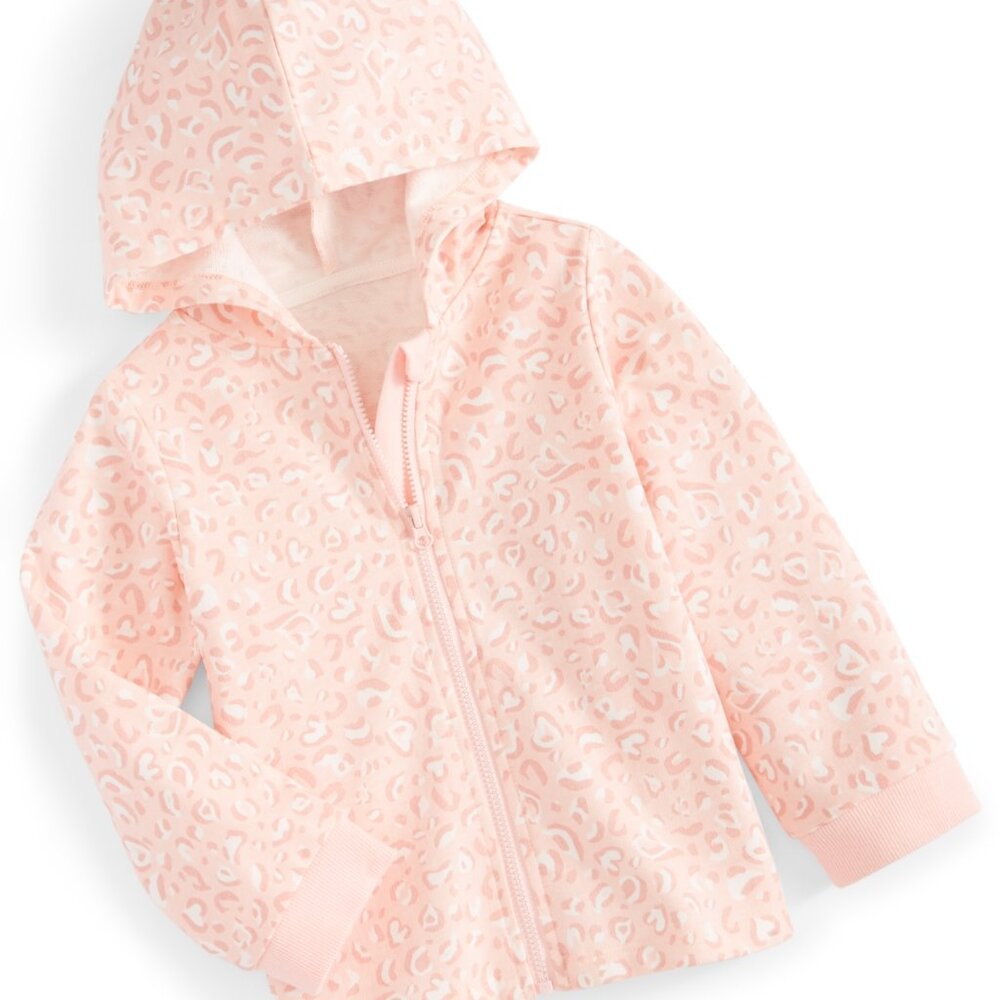 First Impressions Baby Girl Cheetah Zip Up Hoodie Size 3-6 Months Long Sleeves